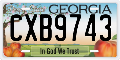GA license plate CXB9743