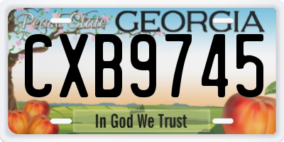 GA license plate CXB9745