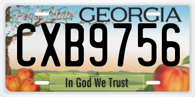 GA license plate CXB9756