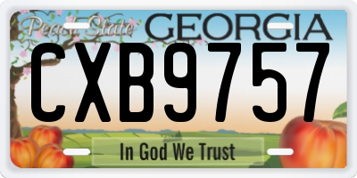 GA license plate CXB9757