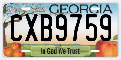 GA license plate CXB9759