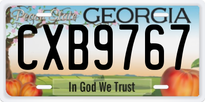 GA license plate CXB9767