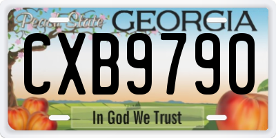 GA license plate CXB9790