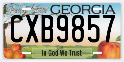 GA license plate CXB9857