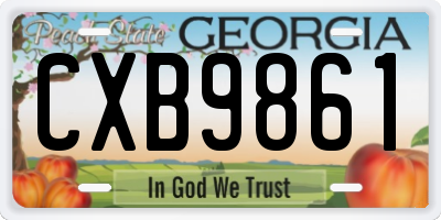 GA license plate CXB9861