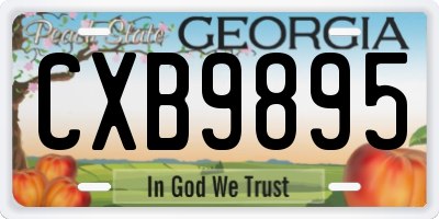 GA license plate CXB9895