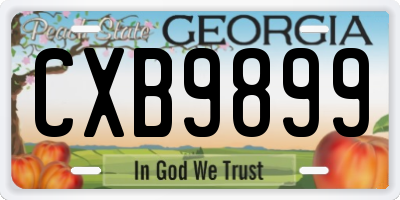 GA license plate CXB9899