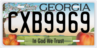 GA license plate CXB9969