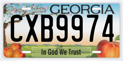 GA license plate CXB9974