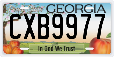GA license plate CXB9977