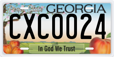GA license plate CXC0024