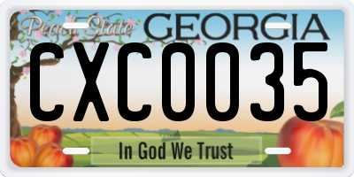 GA license plate CXC0035