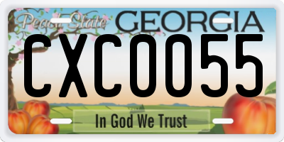 GA license plate CXC0055