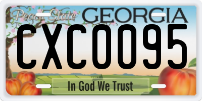 GA license plate CXC0095