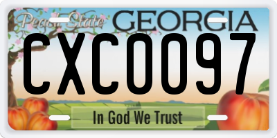 GA license plate CXC0097