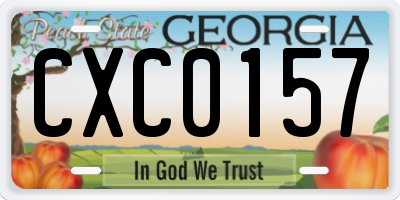 GA license plate CXC0157