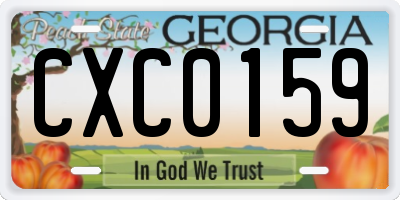GA license plate CXC0159