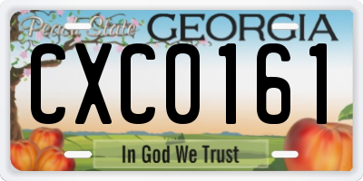 GA license plate CXC0161