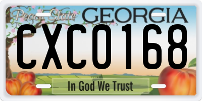 GA license plate CXC0168