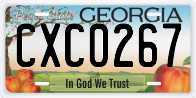 GA license plate CXC0267