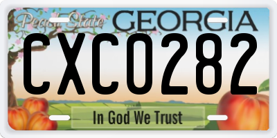 GA license plate CXC0282