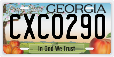 GA license plate CXC0290