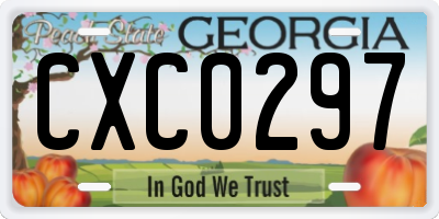 GA license plate CXC0297