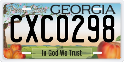 GA license plate CXC0298