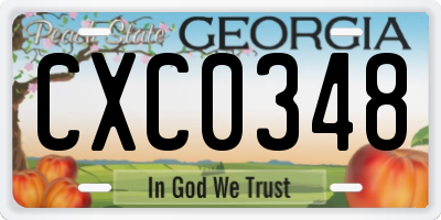 GA license plate CXC0348