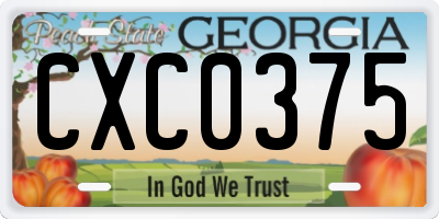 GA license plate CXC0375