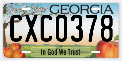 GA license plate CXC0378