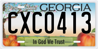 GA license plate CXC0413
