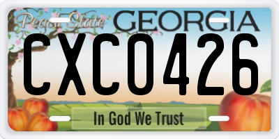GA license plate CXC0426