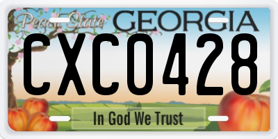 GA license plate CXC0428