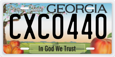 GA license plate CXC0440