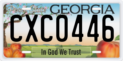 GA license plate CXC0446