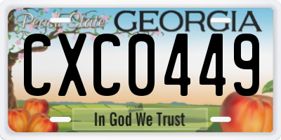 GA license plate CXC0449