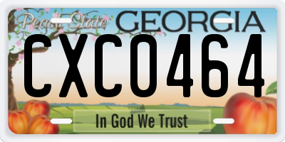 GA license plate CXC0464