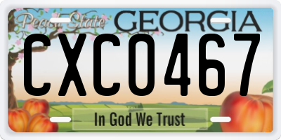 GA license plate CXC0467