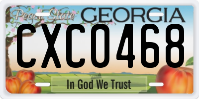 GA license plate CXC0468