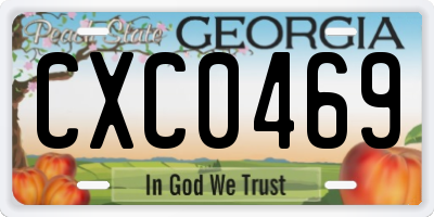 GA license plate CXC0469