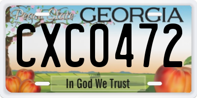 GA license plate CXC0472