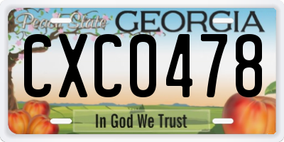 GA license plate CXC0478