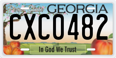 GA license plate CXC0482