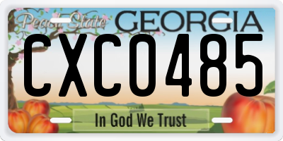 GA license plate CXC0485