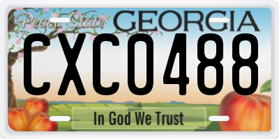 GA license plate CXC0488