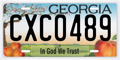 GA license plate CXC0489