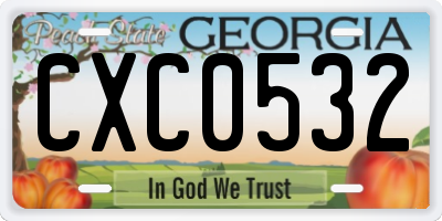 GA license plate CXC0532