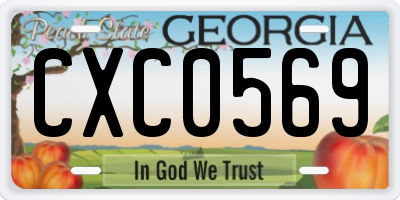 GA license plate CXC0569
