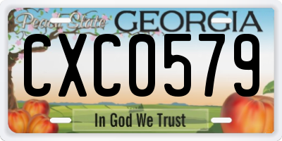 GA license plate CXC0579